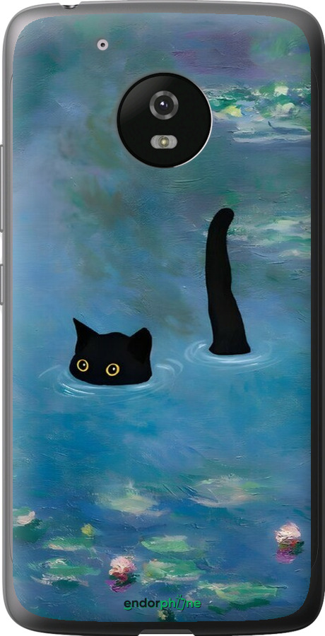 Силіконовий чехол Із зображенням кота та водяної лілії Monet для Motorola Moto G5 - 6519u-832 изображение 