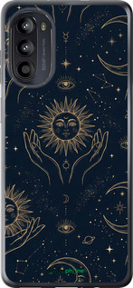 Силиконовый чехол 'Celestial Harmony: Sun & Moon Gold Mystic Pattern' для Motorola Moto G52 изображение 3