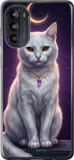 Силіконовий чехол Mystic White Cat Gothic Dark Purple Gold для Motorola Moto G52 - 6805u-2691 изображение 