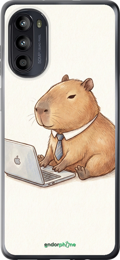 Силиконовый чехол Funny Capybara CEO Working для Motorola Moto G52 - 6777u-2691 изображение 