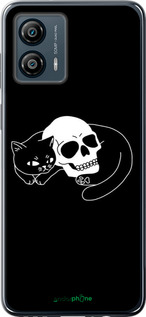 Силіконовий чехол Із зображенням кота та черепа для Motorola Moto G53 - 6491u-3047 изображение 