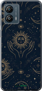 Силиконовый чехол 'Celestial Harmony: Sun & Moon Gold Mystic Pattern' для Motorola Moto G53 изображение 3