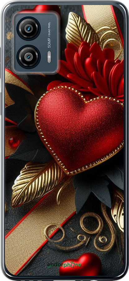 Силіконовий чехол Сердечки v2 для Motorola Moto G53 - 5832u-3047 изображение 