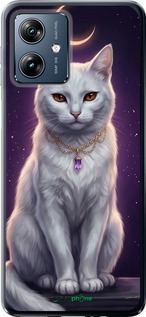 Силиконовый чехол Mystic White Cat Gothic Dark Purple Gold для Motorola Moto G64 - 6805u-4014 изображение 