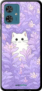 TPU чехол Котик в цветах для Motorola Moto G54 - 6390b-3339 изображение 
