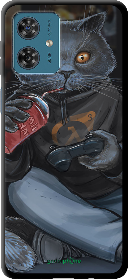 TPU чехол gamer cat для Motorola Moto G54 - 4140b-3339 изображение 