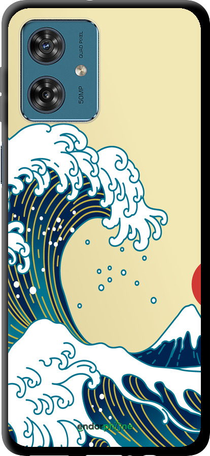 

Coque du TPU noir "Vagues japonaises" pour Motorola Moto G54, Blanc
