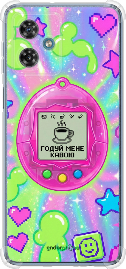 Силикон с усиленными углами чехол Y2K Aesthetic Retro Pet: Годуй мене кавою для Motorola Moto G54 - 6784sp-3339 изображение 