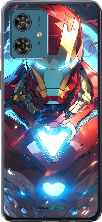 Силиконовый чехол Железный человек для Motorola Moto G54 - 6372u-3339 изображение 