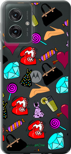 Силиконовый чехол stickers для Motorola Moto G55 - 4757u-3843 изображение 