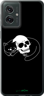 Силиконовый чехол С изображением кота и черепа для Motorola Moto G55 - 6491u-3843 изображение 