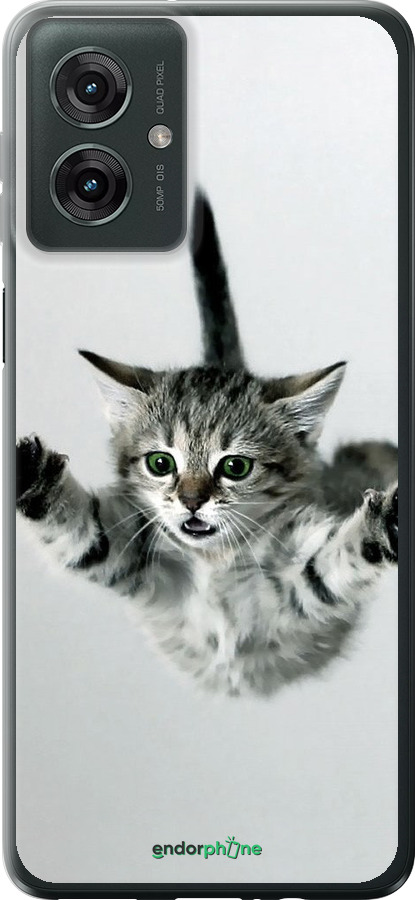 Силиконовый чехол Летящий котёнок для Motorola Moto G55 - 2322u-3843 изображение 