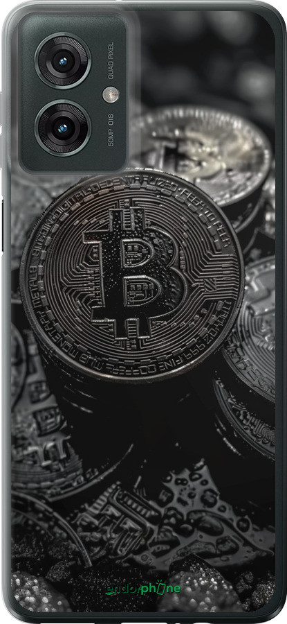 Силиконовый чехол Black Bitcoin для Motorola Moto G55 - 6090u-3843 изображение 