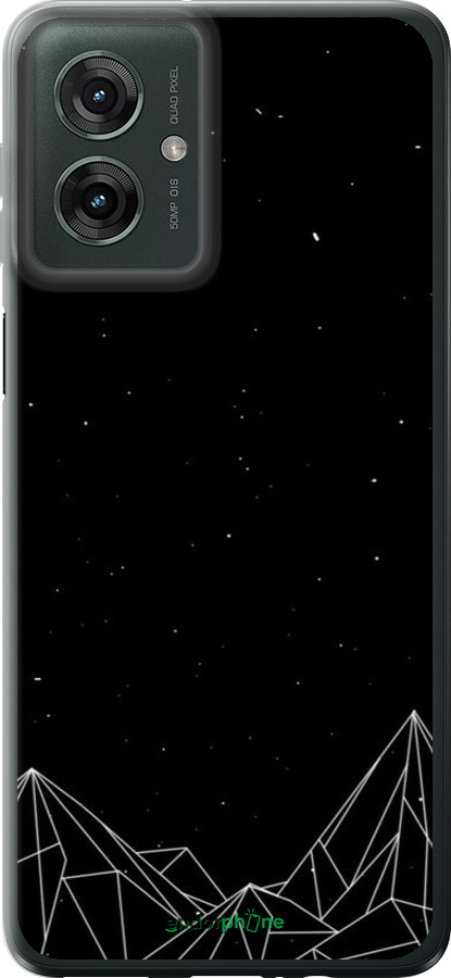 Силиконовый чехол Черно белые абстрактные горы для Motorola Moto G55 - 6437u-3843 изображение 