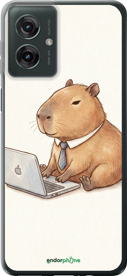 Силиконовый чехол Funny Capybara CEO Working для Motorola Moto G55 - 6777u-3843 изображение 