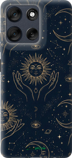 Силіконовий чехол Celestial Harmony: Sun & Moon Gold Mystic Pattern для Motorola Moto G56 - 6778u-4124 изображение 