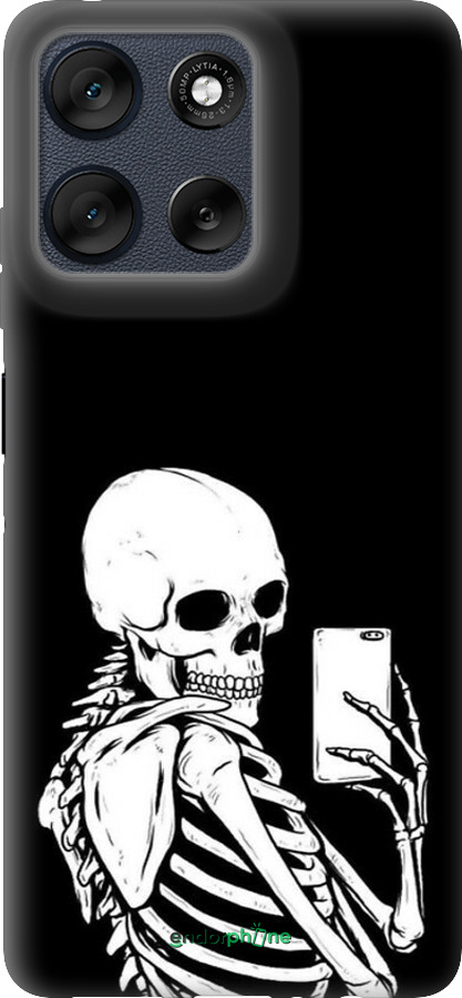 Силиконовый чехол Скелет делает Selfie для Motorola Moto G56 - 6535u-4124 изображение 