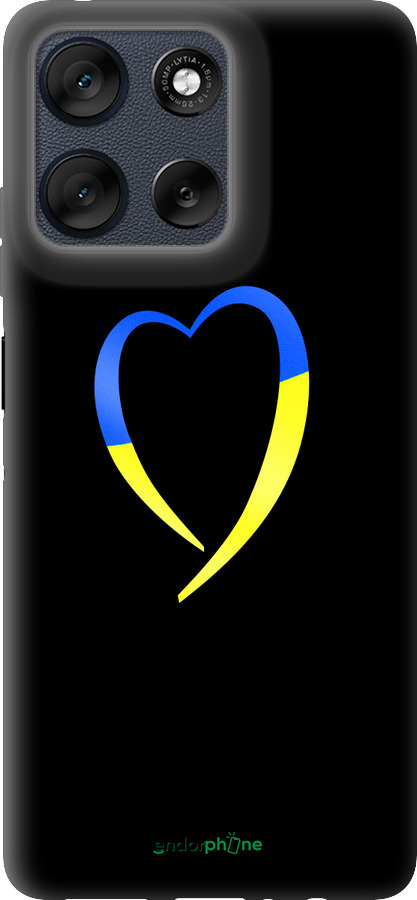 Силиконовый чехол Жёлто-голубое сердце для Motorola Moto G56 - 885u-4124 изображение 