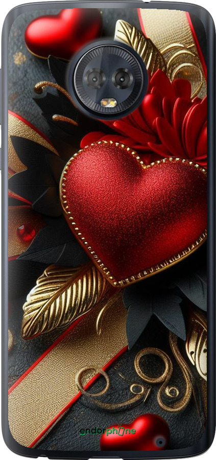 Силиконовый чехол Сердечки v2 для Motorola Moto G6 Plus - 5832u-976 изображение 