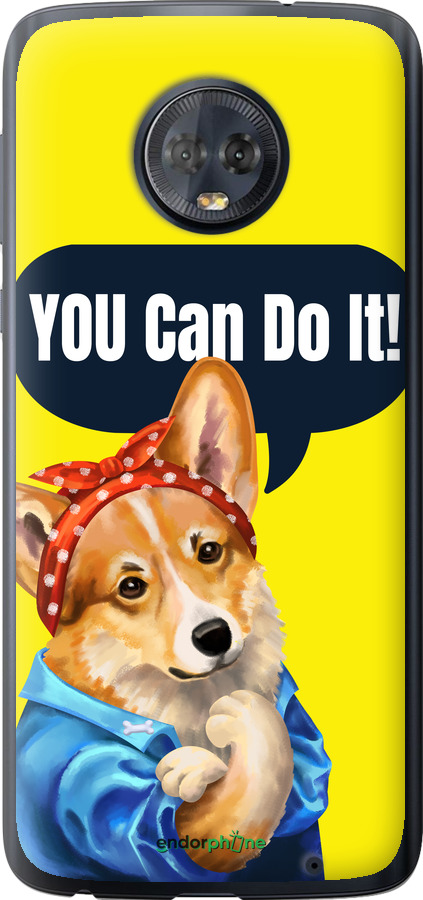 Силіконовий чехол чехол с корги You Can Do It для Motorola Moto G6 Plus - 6184u-976 изображение 