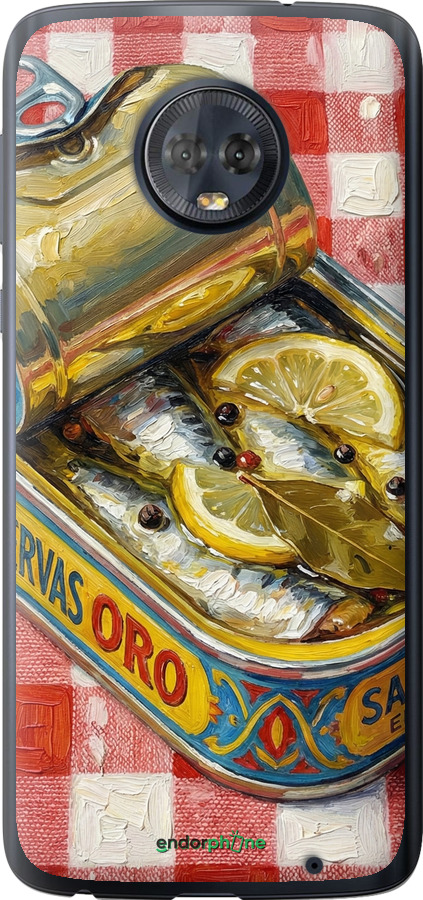 Силиконовый чехол Vintage Sardine Tin Phone для Motorola Moto G6 Plus - 6772u-976 изображение 