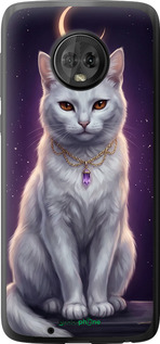 Силиконовый чехол Mystic White Cat Gothic Dark Purple Gold для Motorola Moto G6 - 6805u-982 изображение 