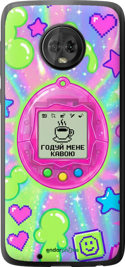 Силіконовий чехол Y2K Aesthetic Retro Pet: Годуй мене кавою для Motorola Moto G6 - 6784u-982 изображение 