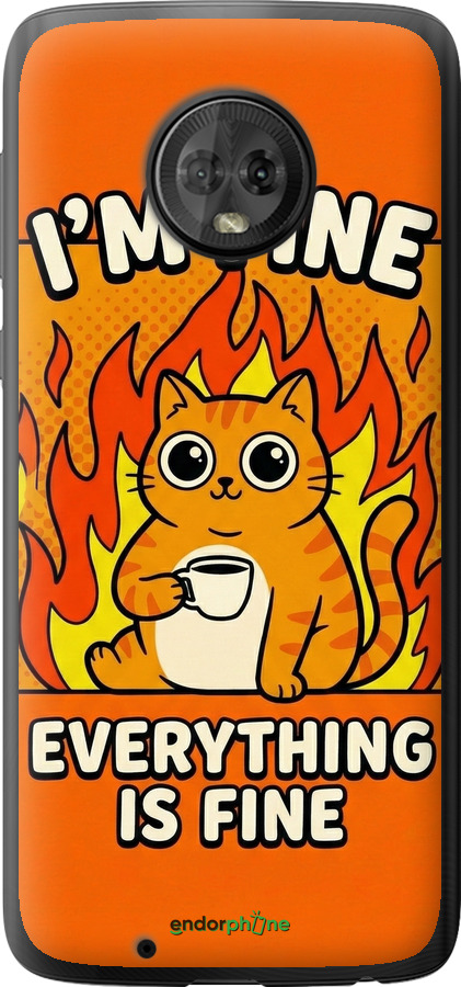 Силиконовый чехол Funny Cat для Motorola Moto G6 - 6786u-982 изображение 