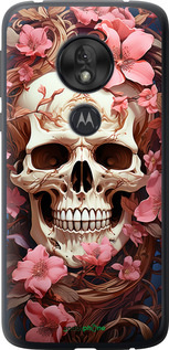 Силіконовий чехол Череп у рожевих квітах для Motorola Moto G7 Play - 5965u-1656 изображение 