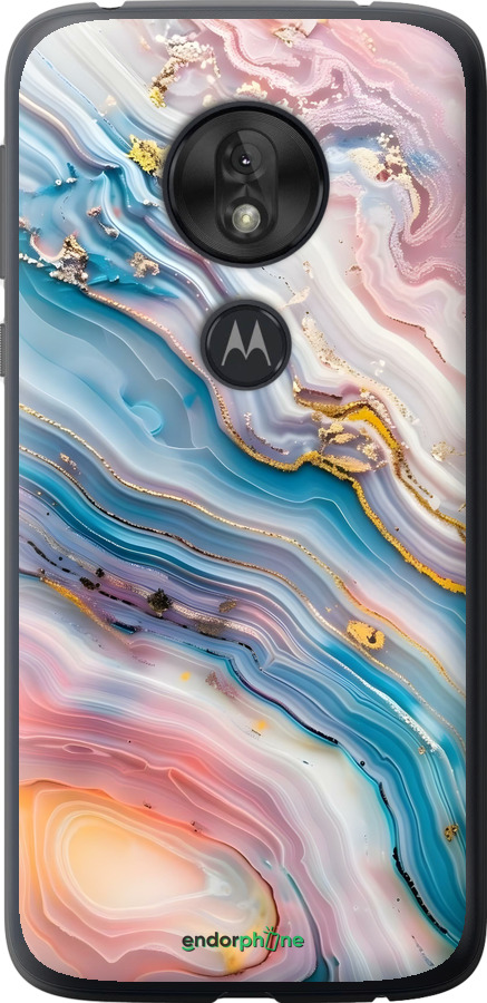Силиконовый чехол Мрамор красивый для Motorola Moto G7 Play - 6376u-1656 изображение 