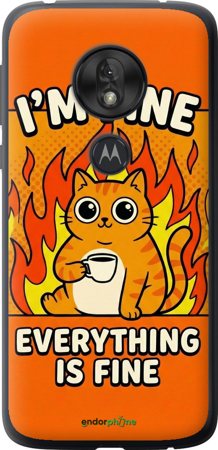 Силиконовый чехол Funny Cat для Motorola Moto G7 Play - 6786u-1656 изображение 