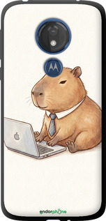 TPU чехол Funny Capybara CEO Working для Motorola Moto G7 Power - 6777b-1657 изображение 