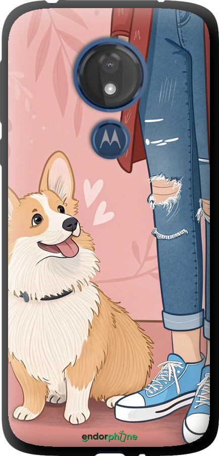 TPU чехол Корги 3 для Motorola Moto G7 Power - 6707b-1657 изображение 