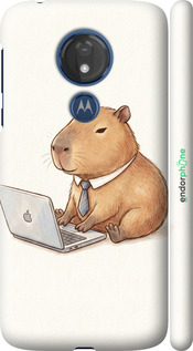 3D пластиковый матовый чехол 'Funny Capybara CEO Working' для Motorola Moto G7 Power изображение 1