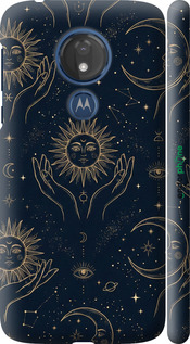 3D пластиковый матовый чехол 'Celestial Harmony: Sun & Moon Gold Mystic Pattern' для Motorola Moto G7 Power изображение 3