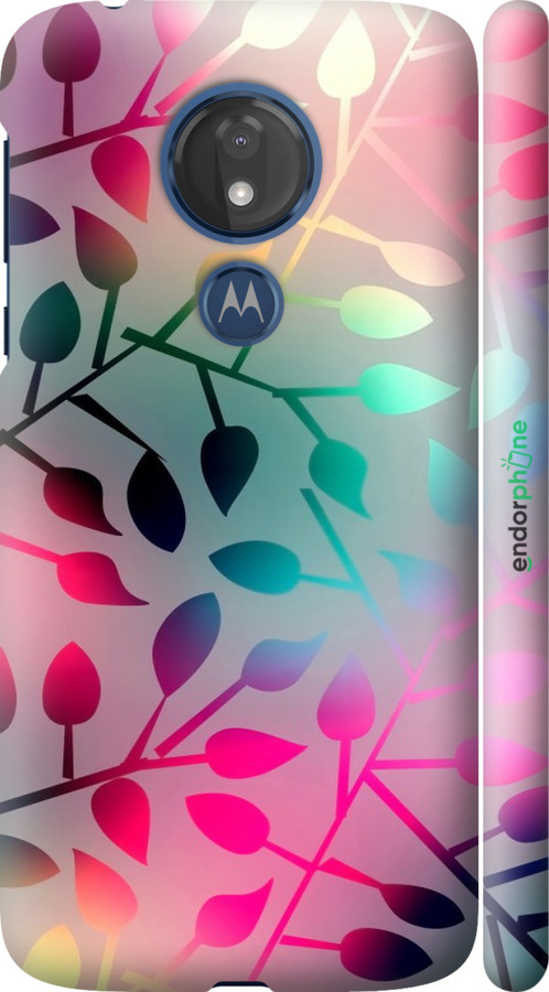 

3D пластиковий матовий чохол "Листя" для Motorola Moto G7 Power