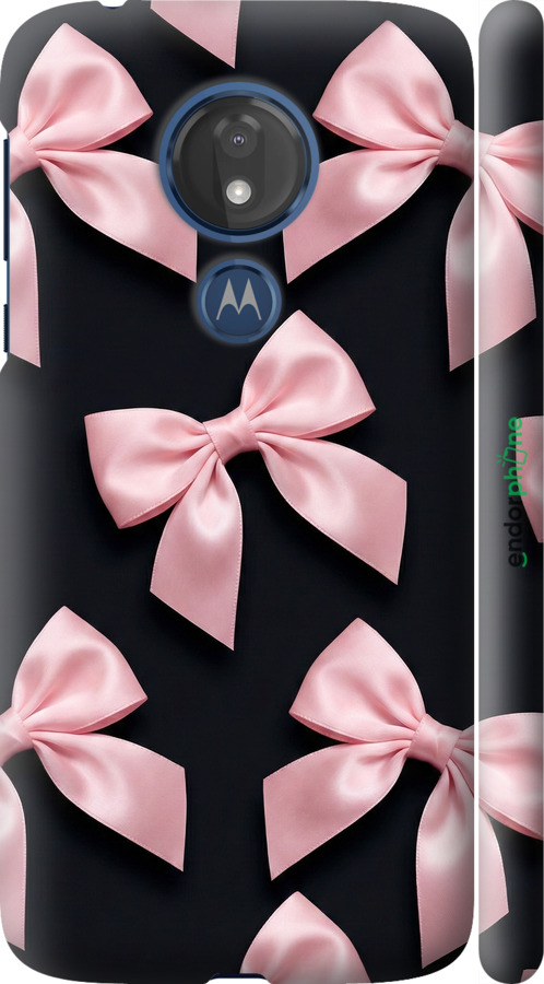 3D пластиковый матовый чехол Coquette Ribbons Dark Coquette для Motorola Moto G7 Power - 6767m-1657 изображение 