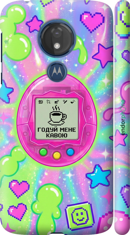 3D пластиковый матовый чехол Y2K Aesthetic Retro Pet: Годуй мене кавою для Motorola Moto G7 Power - 6784m-1657 изображение 