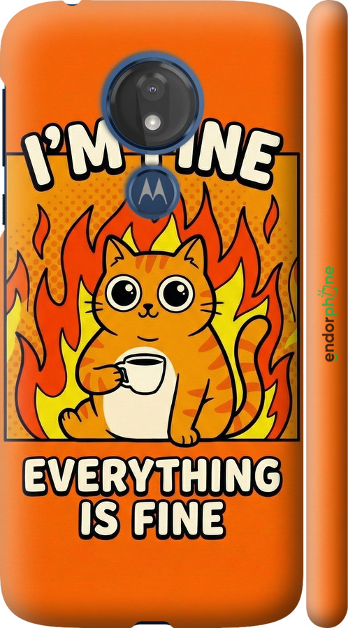 3D пластиковый матовый чехол Funny Cat для Motorola Moto G7 Power - 6786m-1657 изображение 