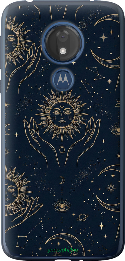 Силиконовый чехол Celestial Harmony: Sun & Moon Gold Mystic Pattern для Motorola Moto G7 Power - 6778u-1657 изображение 