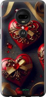 Силиконовый чехол Сердечки v4 для Motorola Moto G7 - 5834u-1614 изображение 