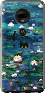 Силиконовый чехол Чехол с изображением водяных лилий Моне и кошек для Motorola Moto G7 - 6399u-1614 изображение 