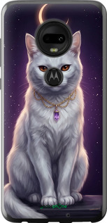 Силиконовый чехол Mystic White Cat Gothic Dark Purple Gold для Motorola Moto G7 - 6805u-1614 изображение 