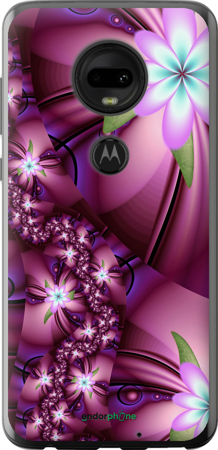 

Силіконовий чохол "Квіткова мозаїка" для Motorola Moto G7, Рожевий