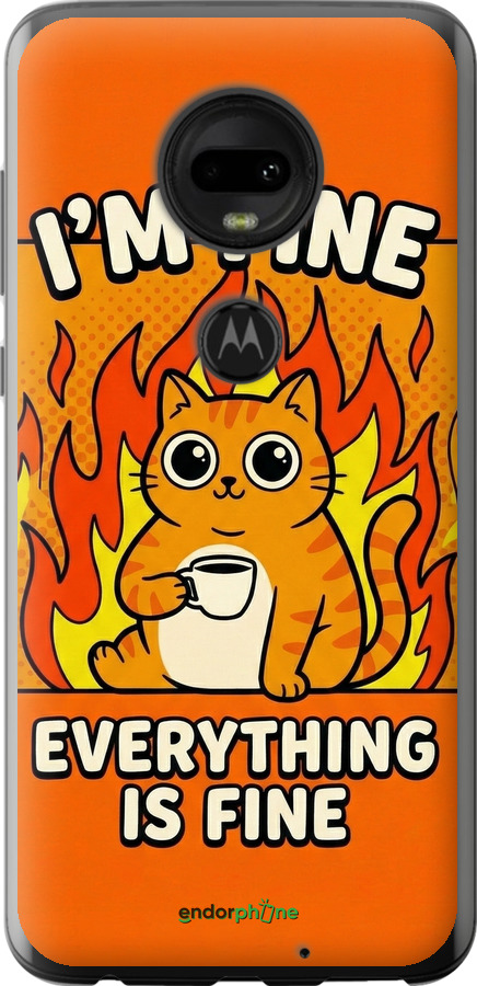 Силиконовый чехол Funny Cat для Motorola Moto G7 - 6786u-1614 изображение 