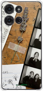 Силикон с усиленными углами чехол Aesthetic Scrapbook Collage для Motorola Moto G75 5G - 6773sp-3890 изображение 