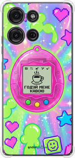 Силикон с усиленными углами чехол Y2K Aesthetic Retro Pet: Годуй мене кавою для Motorola Moto G75 5G - 6784sp-3890 изображение 