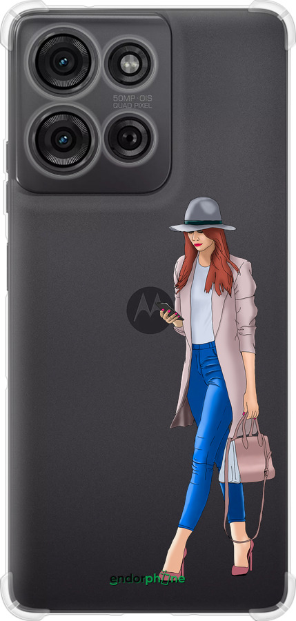 Силикон с усиленными углами чехол Девушка 1 для Motorola Moto G75 5G - 4751sp-3890 изображение 