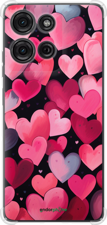 Силикон с усиленными углами чехол Сердечки 4 для Motorola Moto G75 5G - 5662sp-3890 изображение 