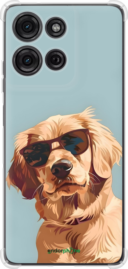 Силикон с усиленными углами чехол Пес в очках для Motorola Moto G75 5G - 6381sp-3890 изображение 